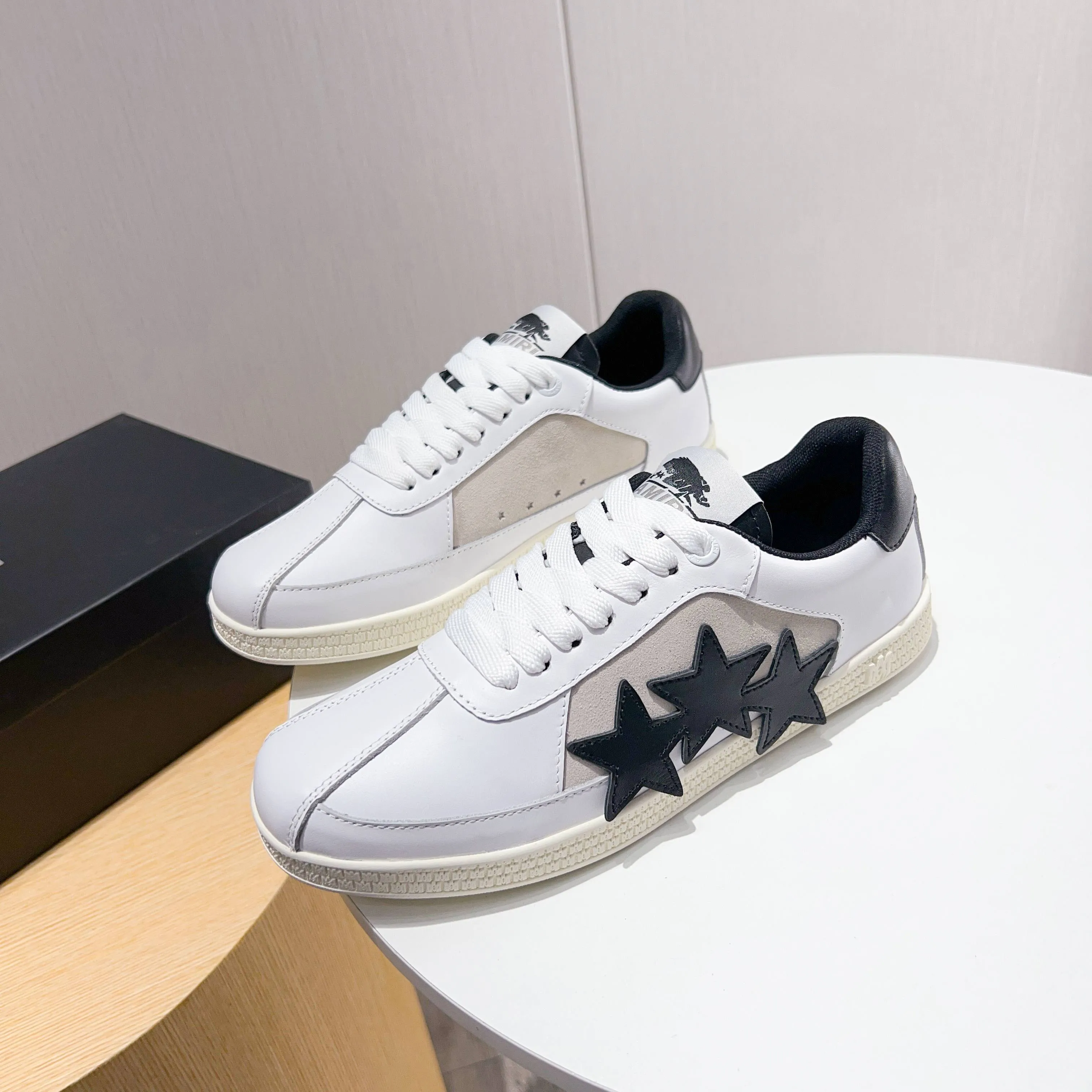 Men's shoes 💰420 [New style] 🌲🌲Balmain - New Amiri trendy shoes, low-top casual sports shoes, the same style as celebrities, made of selected pebbled cowhide and frosted cowhide, original outsole, comfortable on the feet, high-end workmanship, welcome to buy. Size: 39-45 (46 customized)